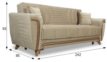 Canapea Extensibila 3 Locuri Toronto, 242 X 85 X 93 Cm