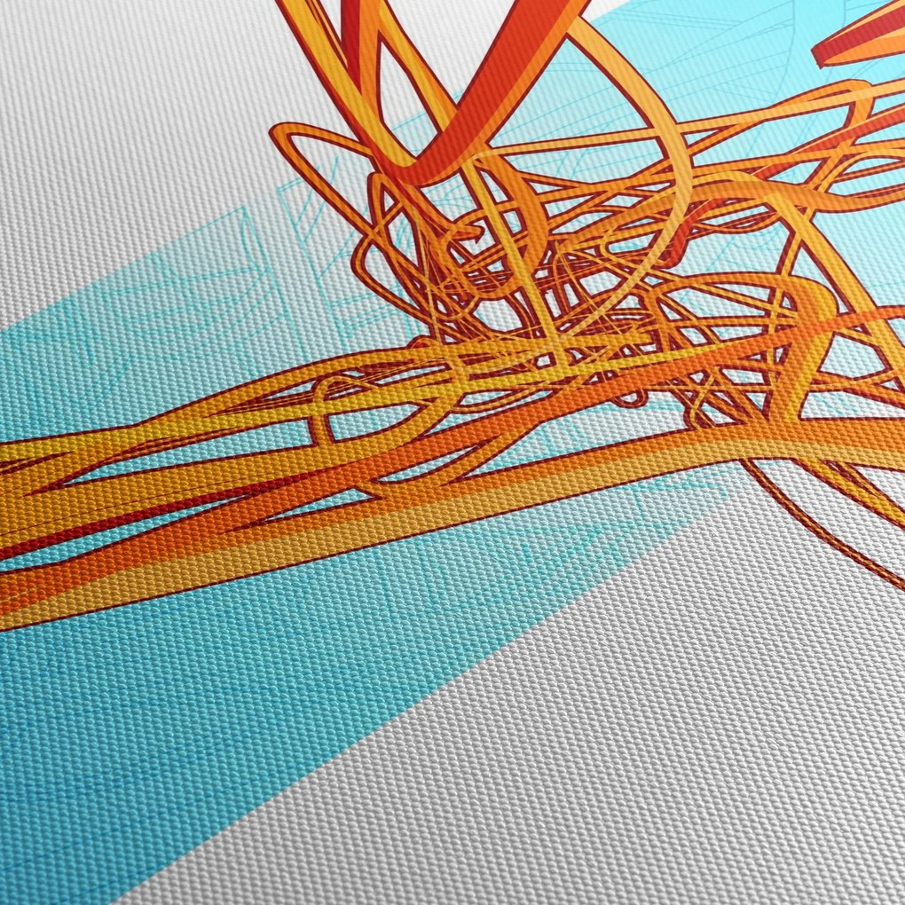 Tablou - Linii împletite, abstracție (120x50 cm)