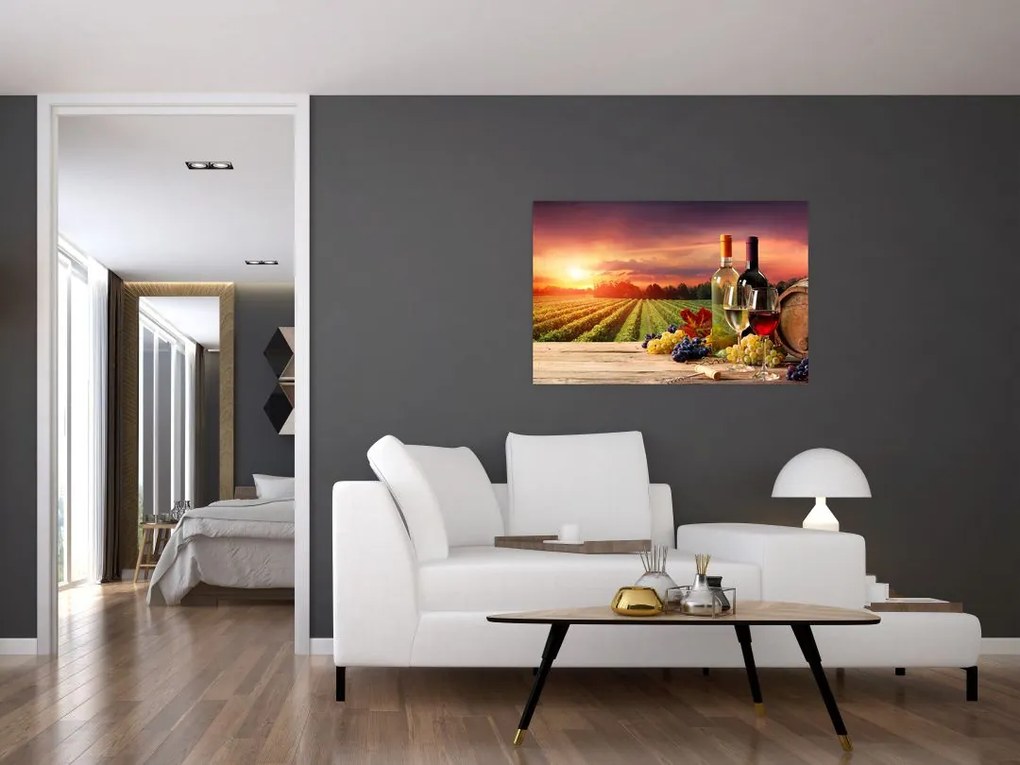 Tablou cu vie și vin (90x60 cm)