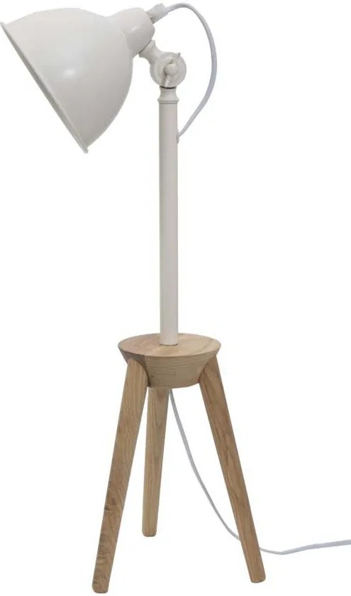 Veioză Desk, 60x20x20 cm, lemn/ metal, alb/ maro