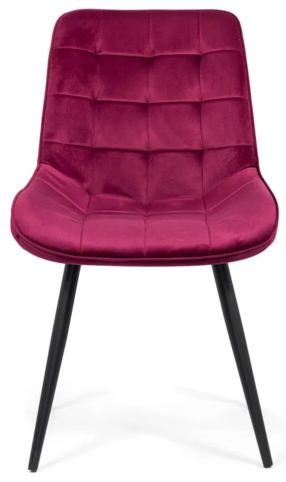 Scaun living tapițat cu catifea și picioare metalice BUC 206 vișiniu