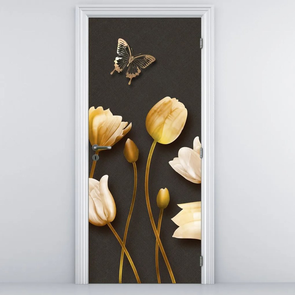 Fototapet pentru ușă - Lalele abstract (95x205cm)