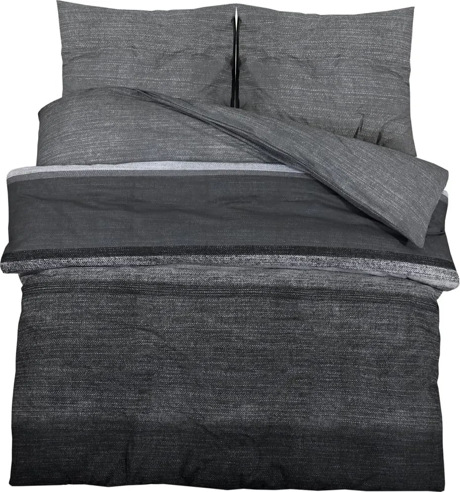 vidaXL Set cu husă de pilotă, gri închis, 225x220 cm, bumbac