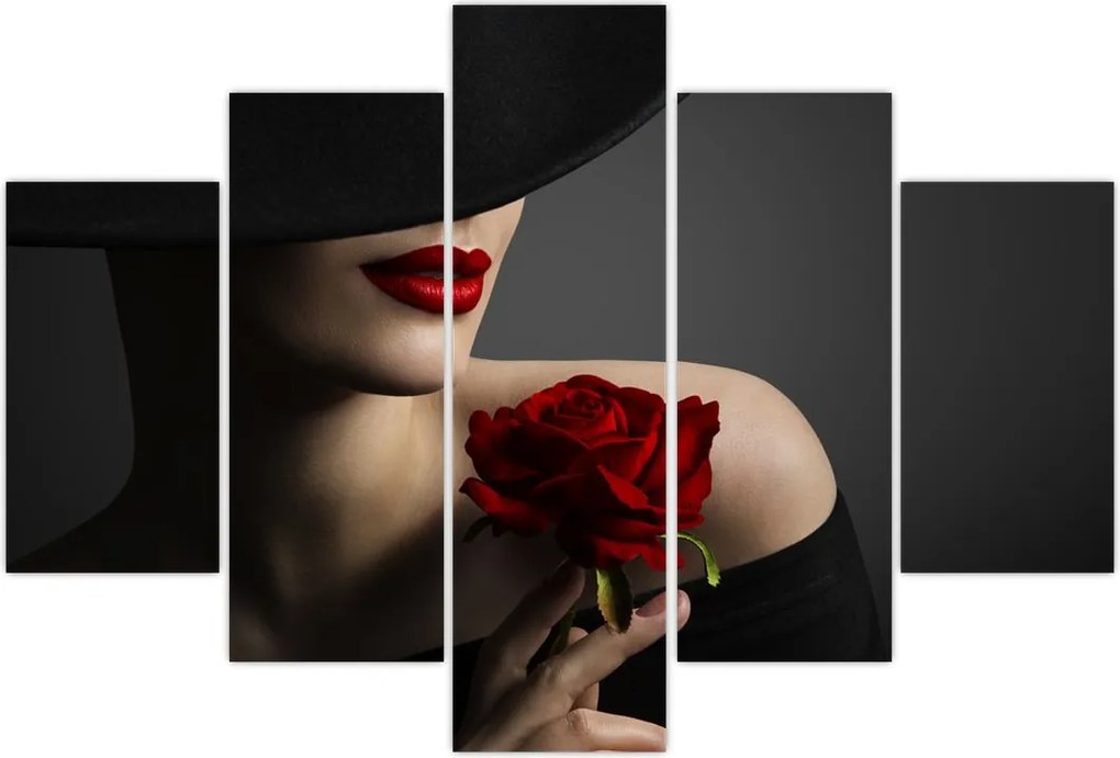 Tablou - Femeia cu flori (150x105 cm)