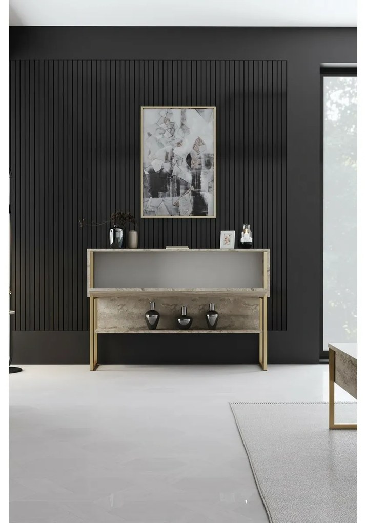 Comodă Luxe Travertine and Gold