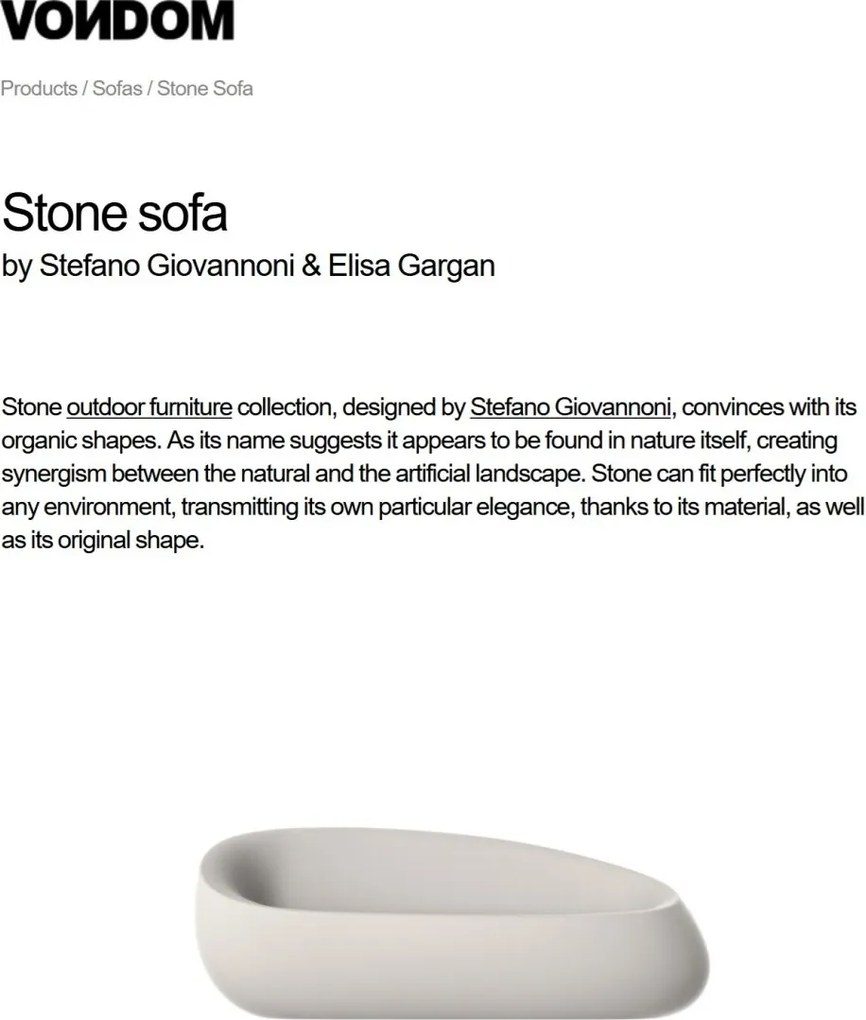 Canapea de exterior / interior design modern premium STONE