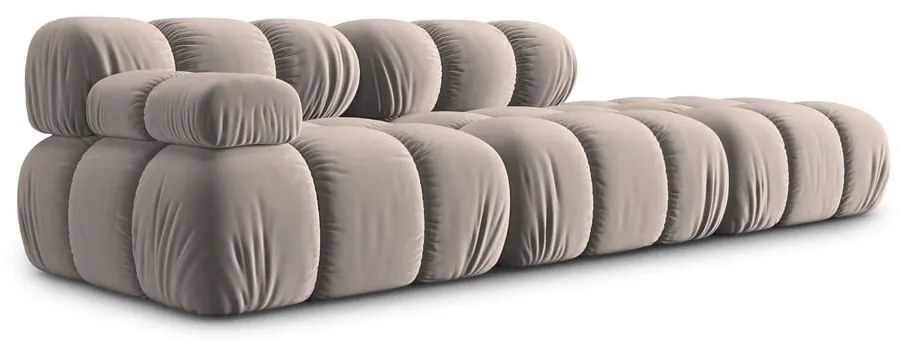 Canapea modulară maro deschis cu tapițerie din catifea 282 cm Bellis – Micadoni