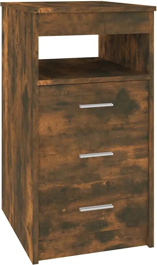 vidaXL Dulap cu sertar, stejar fumuriu, 40x50x76 cm, lemn prelucrat