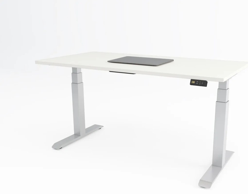 Birou reglabil pe inaltime TerrA9 Performance WHITE- 2 motoare marca Timotion + aplicatie bluetooth, CADRU ALB (Dimensiune blat: 120x60cm, Culoare