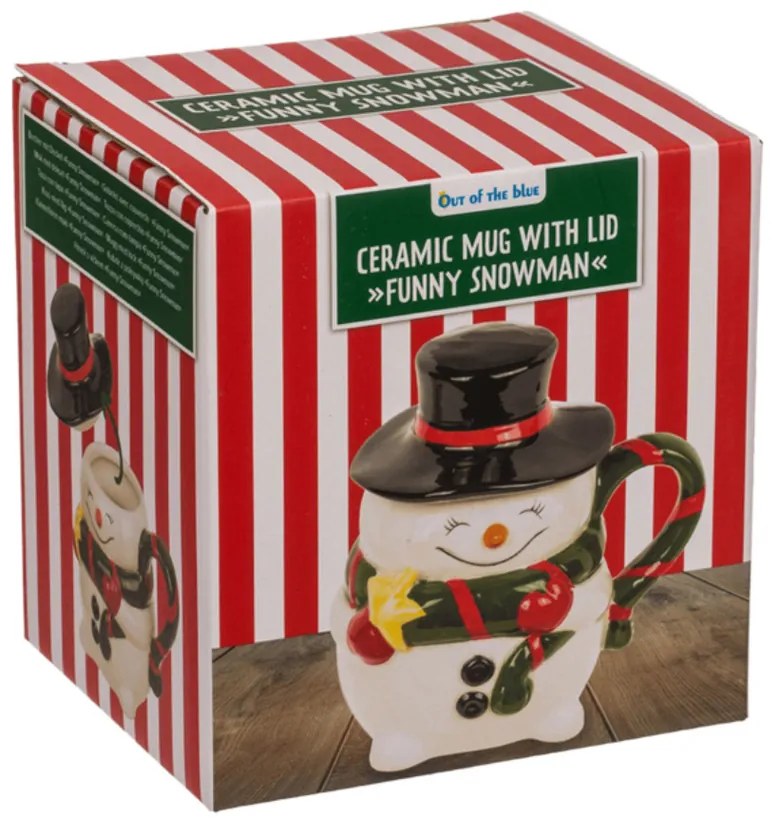 Cană cu capac Happy Snowman,  300 ml