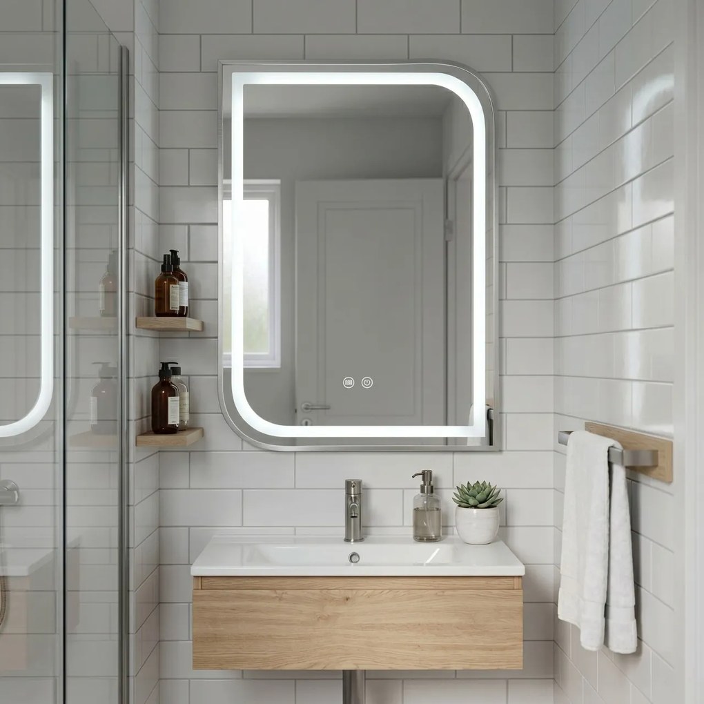 Oglindă LED ZONE 80x60 BRUSH NICKEL