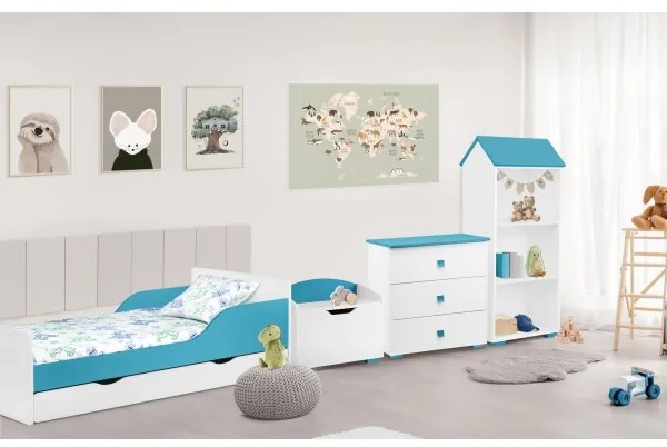 Comodă PABIS 87x83 cm alb/albastru