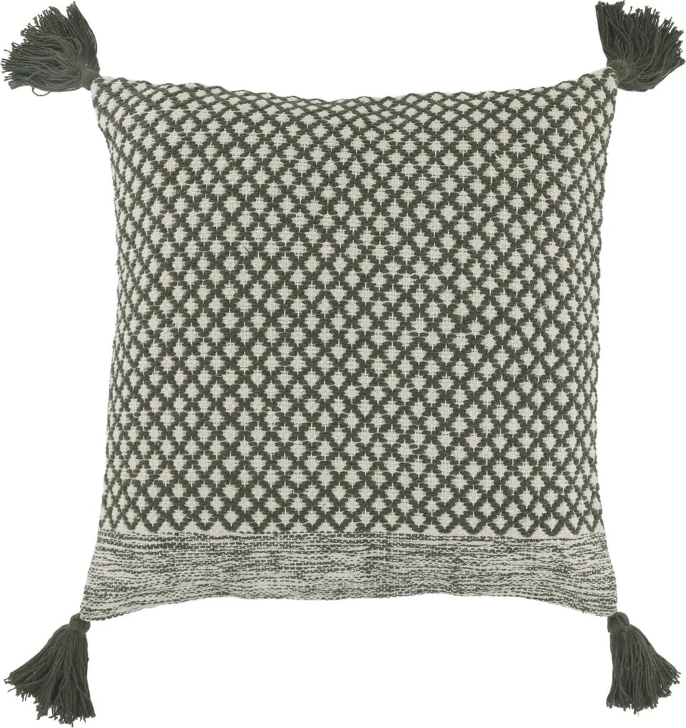 Fata de perna, din textil, cu ciucuri, 50x50 cm, Bea