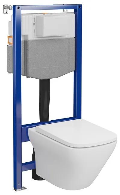 Set vas wc suspendat Larga CleanOn cu capac soft close si rezervor incastrat C22 Aqua 50