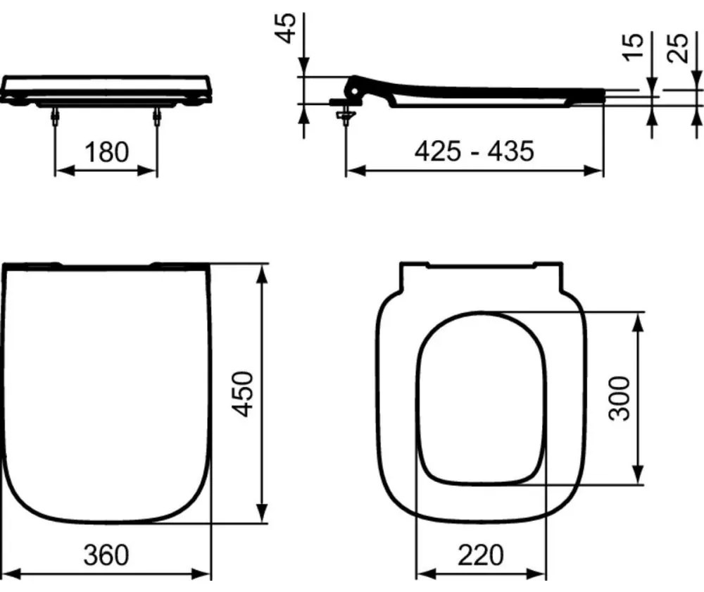 Set vas wc suspendat rimless Ideal Standard i.life B functie bideu si capac plus baterie dus incastrata crom