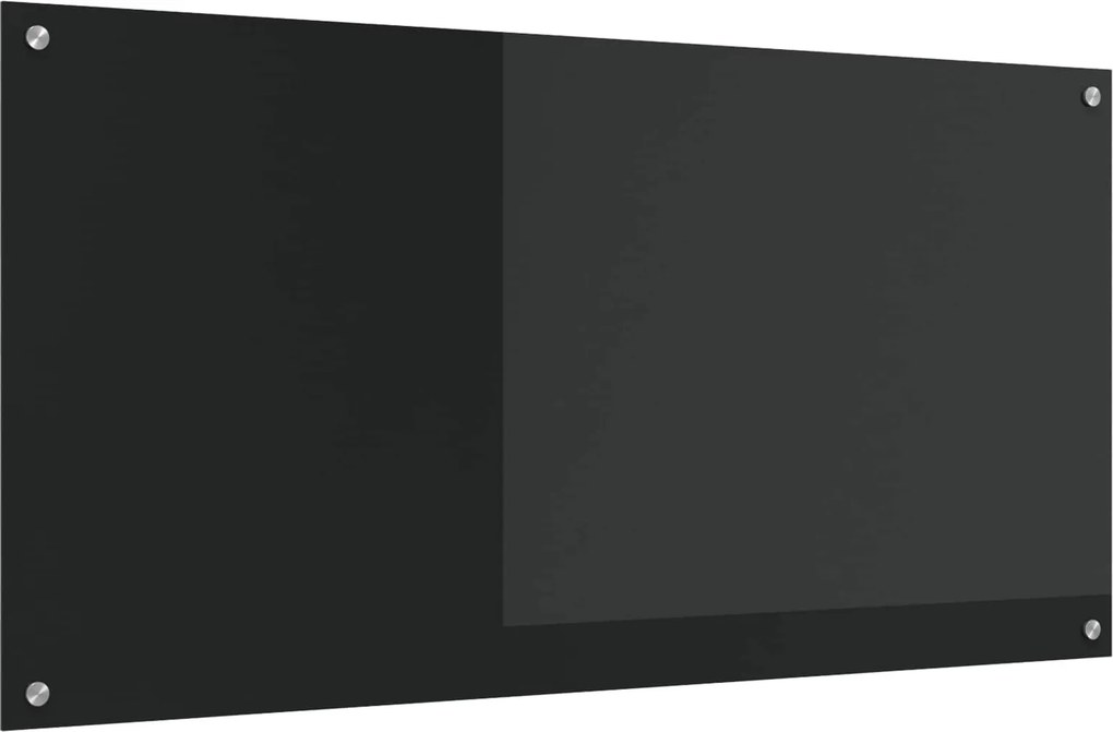 vidaXL Panou de bucătărie Negru 120 x 60 cm sticlă securizată
