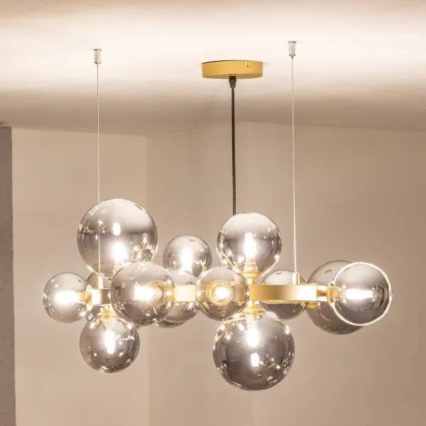 Lustră LED pe cablu Brilagi MILLA 15xG9/3W/230V auriu/fumuriu