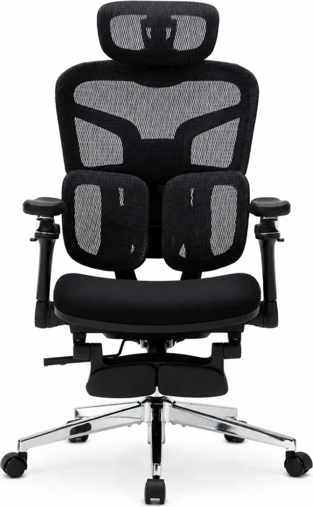 DeluxStar T9 FOAM Premium – Scaun ergonomic, Cotiere 6D, Suport Lombar Adaptiv, Spătar Reglabil pe Înaltime în 5 pozitii, Mecanism Înclinare/Blocare, Șezut buretat, Negru