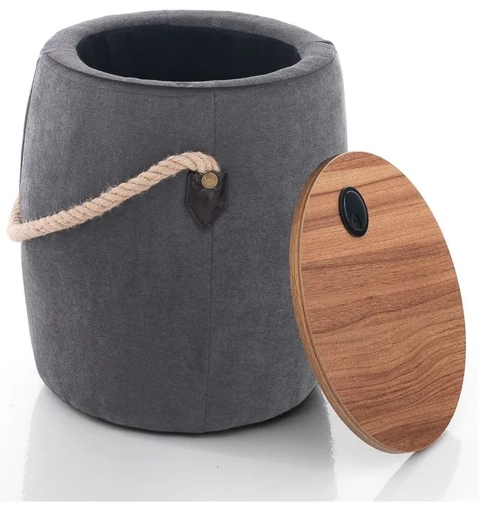 Puf cu spațiu de depozitare Tomasucci Barril, gri