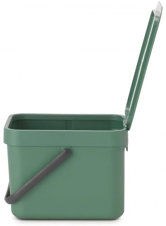 Brabantia Coș de colectare selectivă a deșeurilor Sort&Go 1003233, 6 l, Mâner, Montabil pe perete, Verde închis
