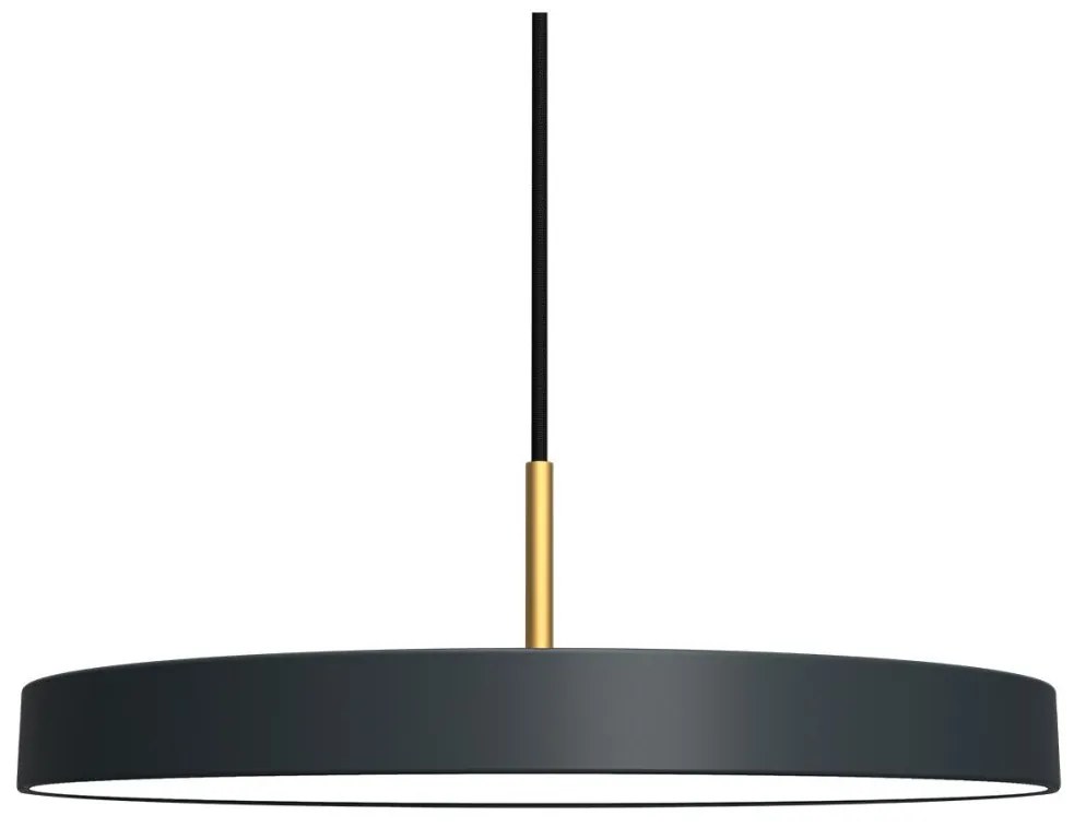 Lustra LED design scandinav diametru 43cm Asteria medium - anthracite grey/ auriu