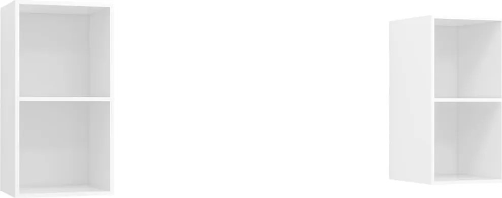 vidaXL Dulapuri TV suspendate, 2 buc. alb, lemn prelucrat