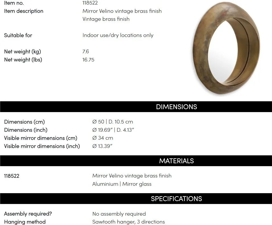 Oglinda decorativa design LUX Velino