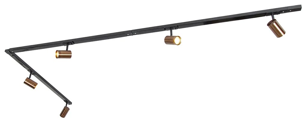 Sistem modern de șine monofazat cu 5 spoturi bronz închis - Jeana