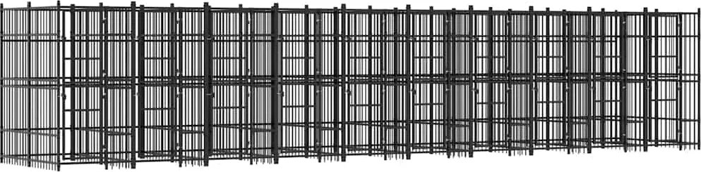 vidaXL Padoc pentru câini de exterior, 18,43 m², oțel