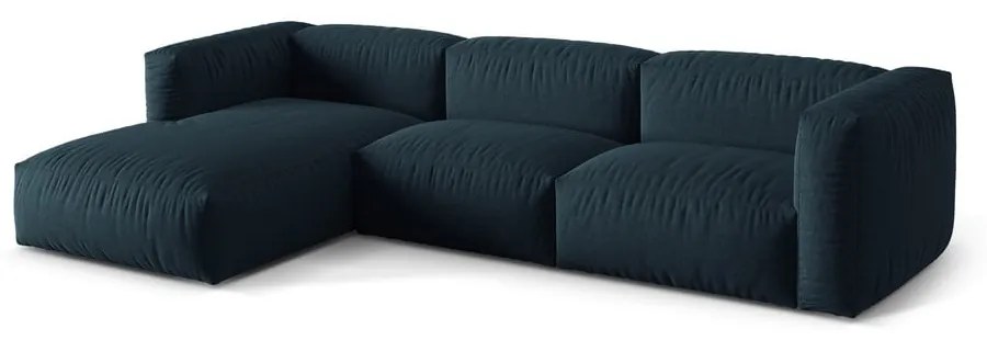 Colțar modular albastru închis (cu colț pe partea stângă ) Martina – Micadoni Home