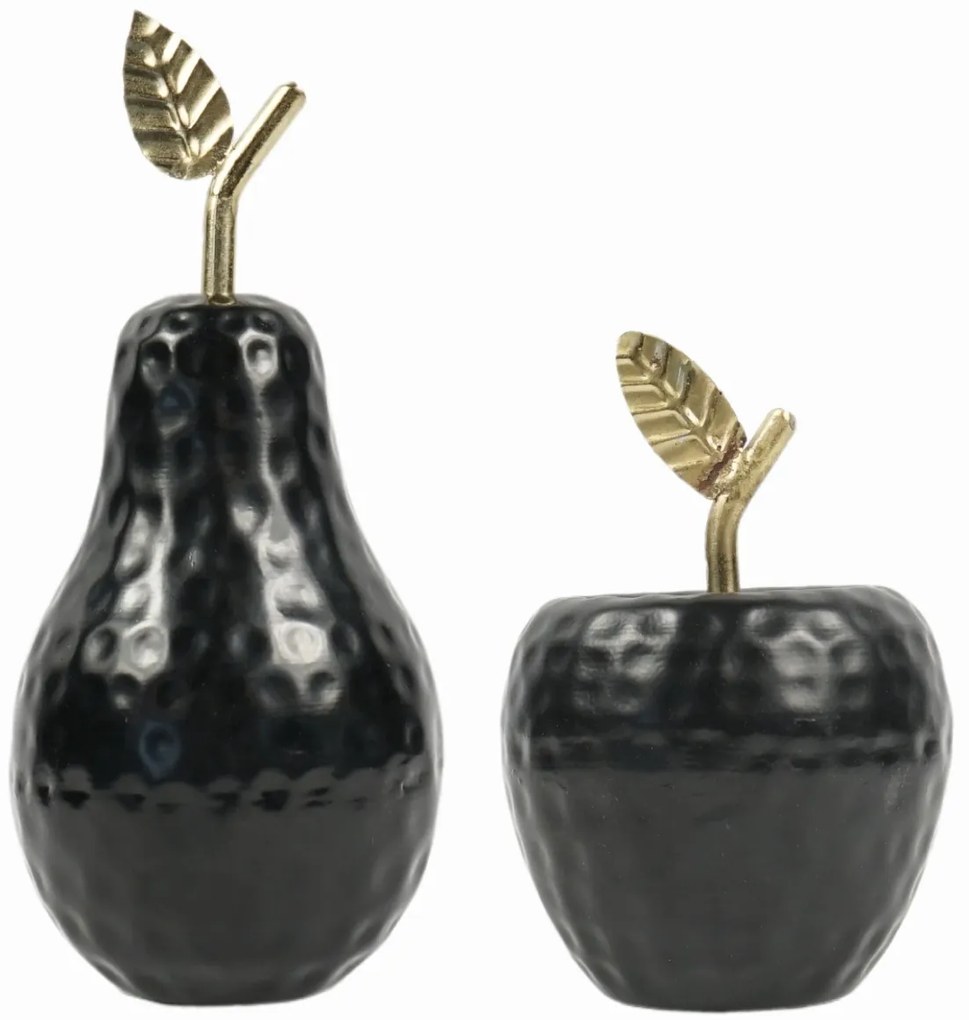 Decoratiune din aluminiu APPLE AND PEAR neagra - mai multe variante Culoare: Mar