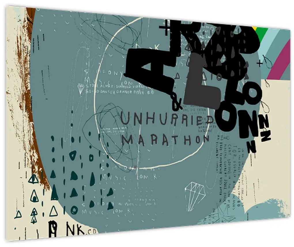 Tablou - Flying balon cu curcubeu (90x60 cm)