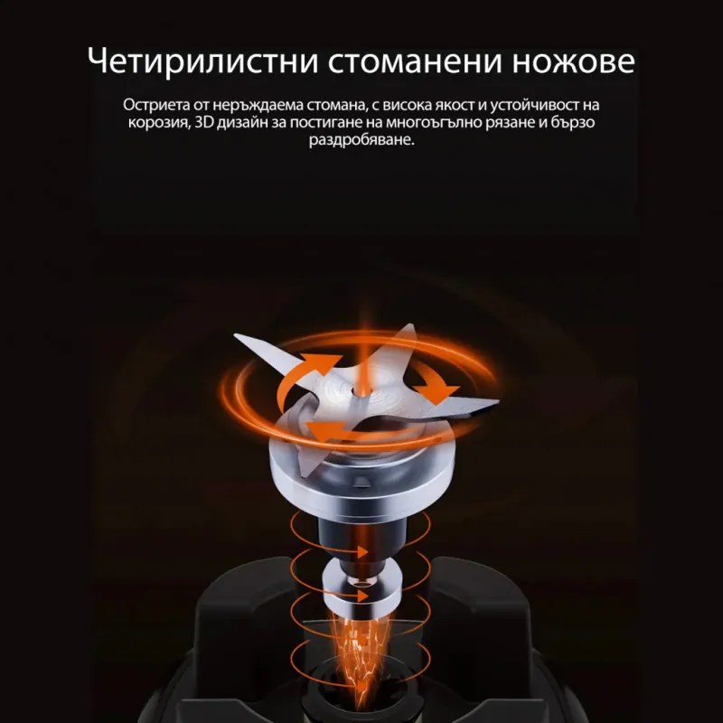 Blender JIMMY B53, 1000 W, recipient de 1,5 l fără BPA, 25 000 rpm, 6 viteze + funcție Pulse, 5 moduri automate, funcție de autocurățare, LED, gri