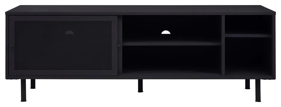Comodă TV neagră din metal 160x55x45 cm Veep – Unique Furniture