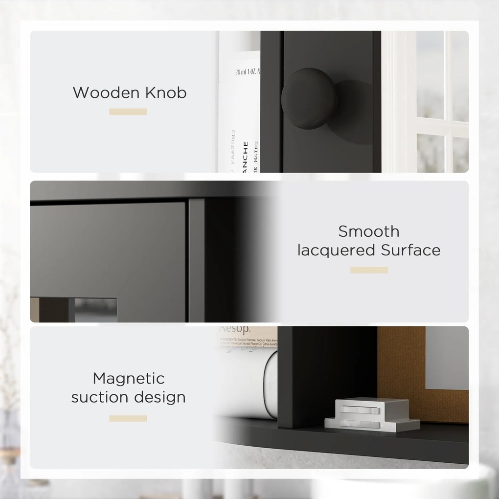 Homcom Dulapior Baie cu Oglinda – Lemn Alb 66×17×63 cm | Aosom Romania