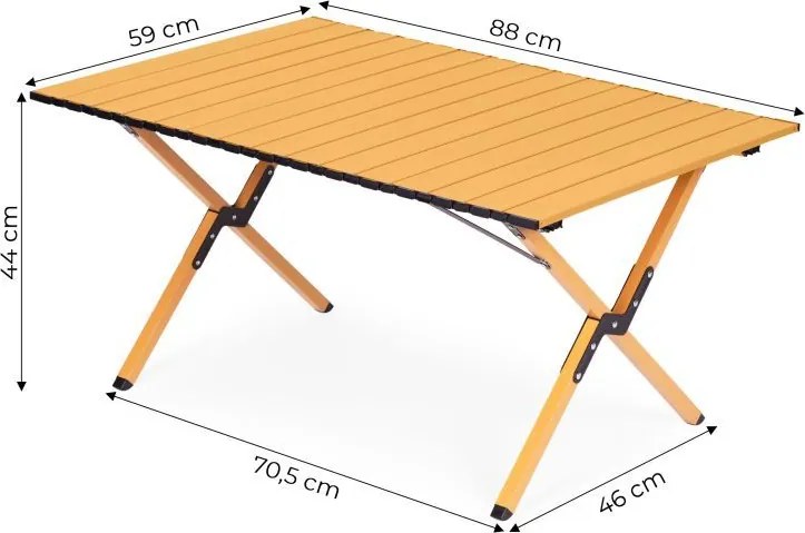 Pliabil drumeții, masa de camping Lățime: 60 cm | Lungime: 120 cm