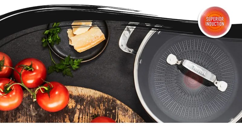 Tigaie wok Tefal G2557172 SHAL26CV M UNLIMITED, 26 cm, Capac, Acoperire antiaderenta, Thermo-Signal, Inductie, Negru