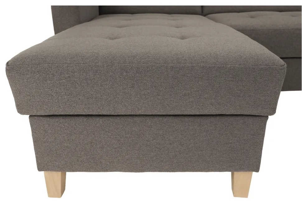 Colţar, material textil gri maroniu TAUPE, model stânga, BRIDGET