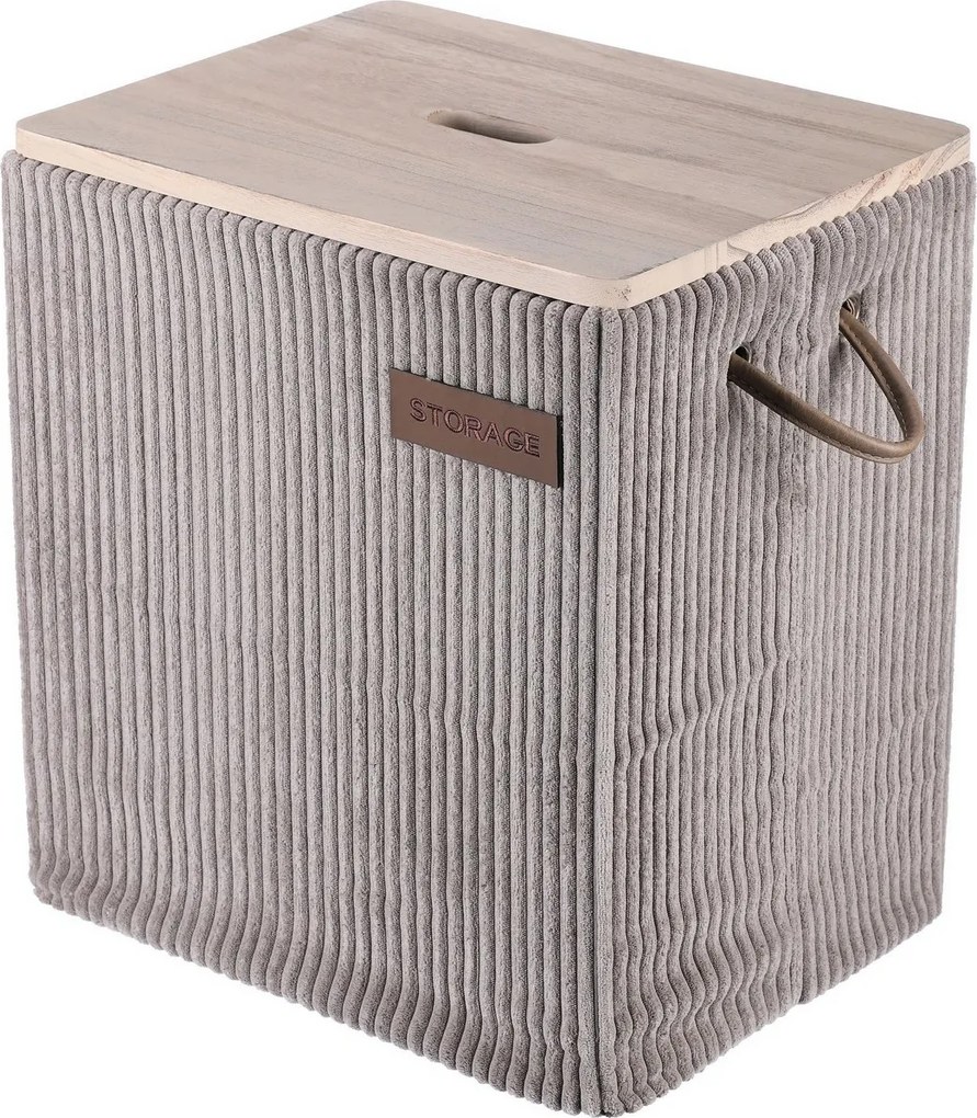 Autronic Set of 5 fabric storage boxes, grey