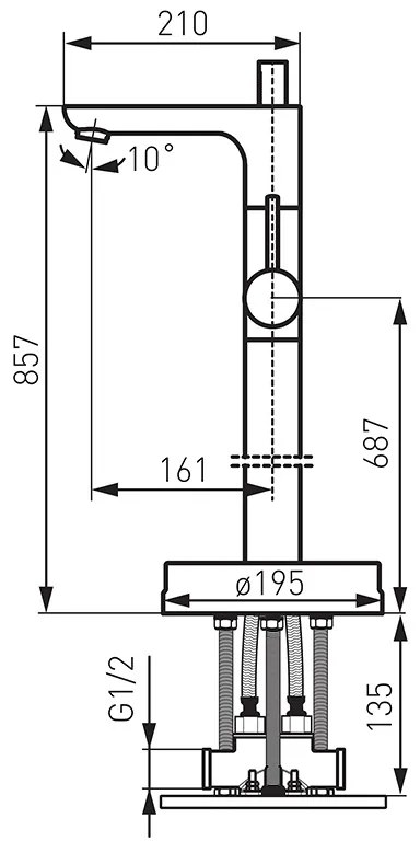 Baterie freestanding, Ferro, Fiesta, pentru cada si dus, crom