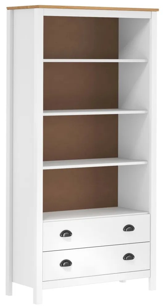 289010 vidaXL Bibliotecă Hill Range, alb, 85x37x170,5 cm, lemn masiv de pin