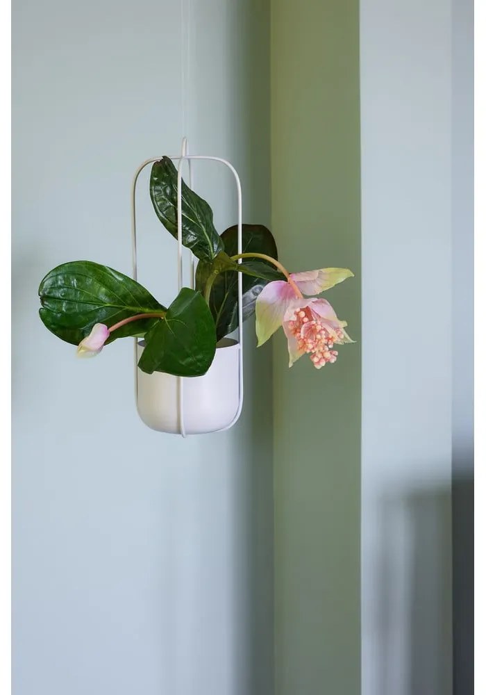 Set 2 ghivece suspendate din fier Hübsch Juro, gri deschis