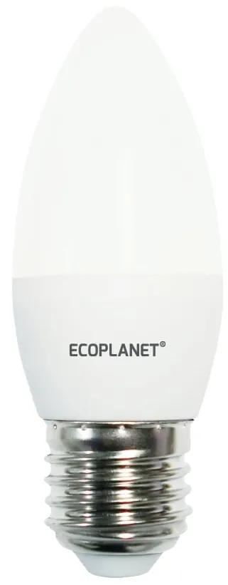 Set 3 Buc - Bec Led Ecoplanet lumanare C35, E27, 5W (40W), 450LM, F, lumina rece 6500K, Mat Lumina rece - 6500K, 3 buc
