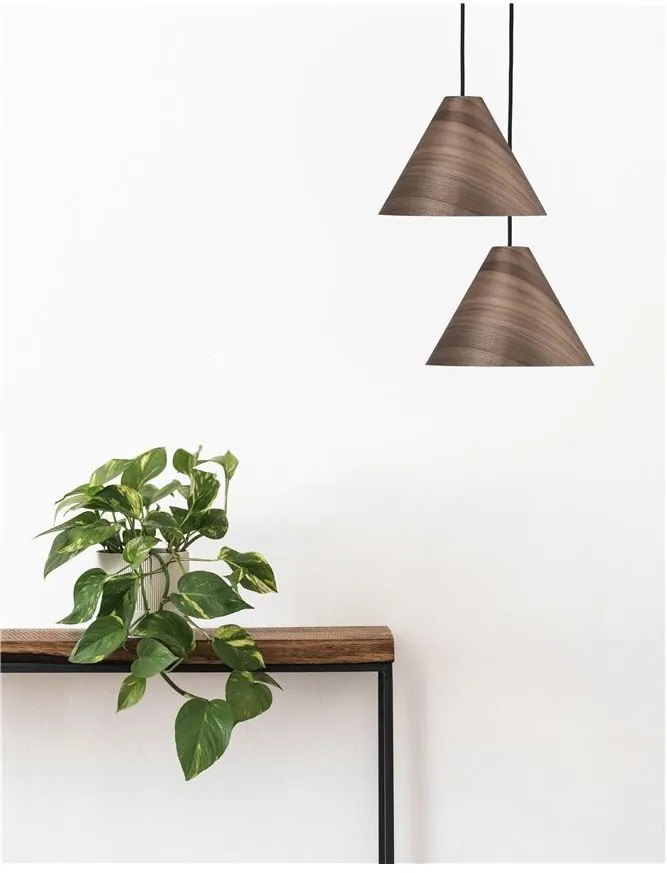 Lustra / Pendul modern design lemn nuc inchis WERA NVL-9125062