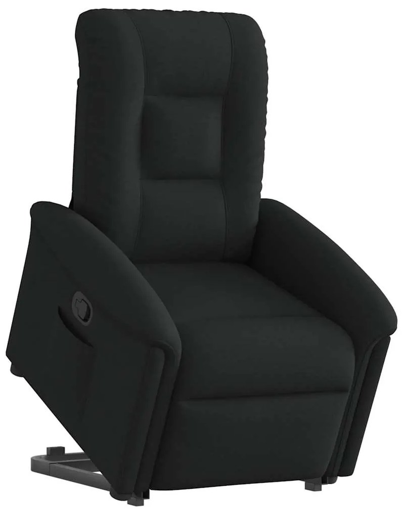 vidaXL Fotoliu rabatabil cu ridicare pe verticală, negru, textil