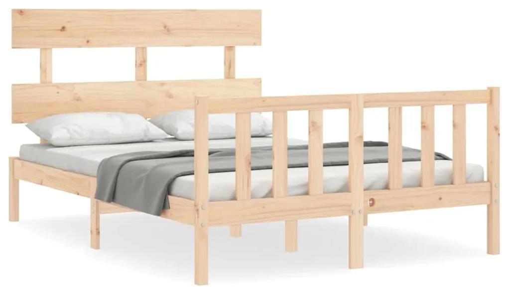 3193271 vidaXL Cadru de pat cu tăblie, 140x200 cm, lemn masiv