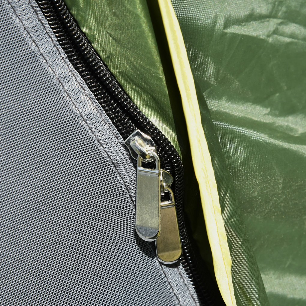 Outsunny Tentă de camping tentă pop-up ușoară pentru 2-3 pers. - 2 uși mari - 210 x 210 x 140 cm fibră de sticlă poliester | Aosom Romania