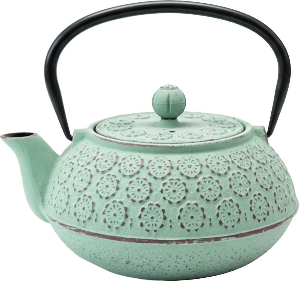 Ceainic din fontă cu infuzor KUMO, 1000 ml, verde deschis cu cupru