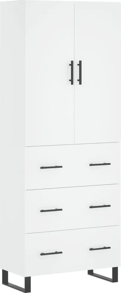 vidaXL Dulap înalt, alb, 69,5x34x180 cm, lemn compozit