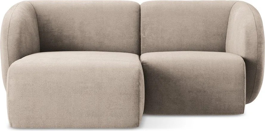 Colțar maro deschis cu tapițerie din chenille (cu colț pe partea stângă/cu șezlong) Lani – Makamii